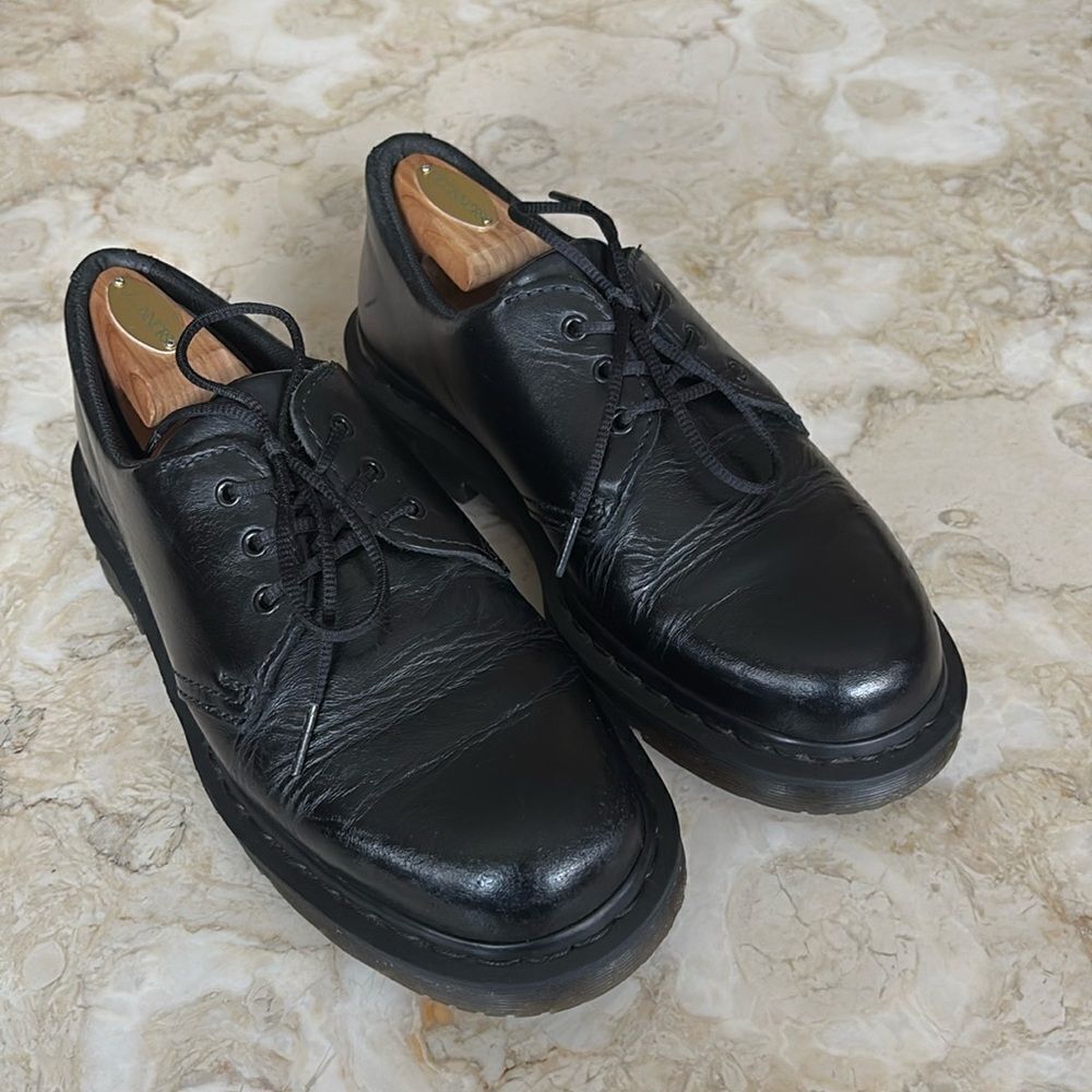 Dr. Martens Black Noir Leather Anti Slip Safety Shoes Air Wair Comfort Unisex